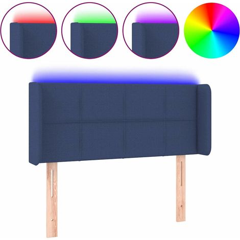 Maison Exclusive - Cabecero con LED de tela azul 83x16x78/88 cm (1/5)
