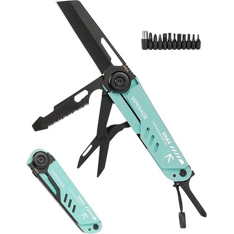 Multitool Taschenmesser 12-in-1 mit Schraubendrehern, Schere, Blau