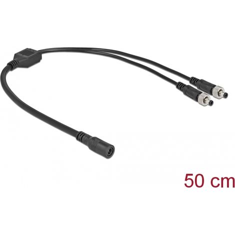 Delock Cable divisor de CC 5,5 x 2,1 mm 1 x hembra a 2 x macho atornillable