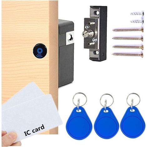 Serrure électronique pour armoire, serrure électronique RFID cachée pour armoire, casier, tiroir, armoire, sans perforation, DIY (1/5)