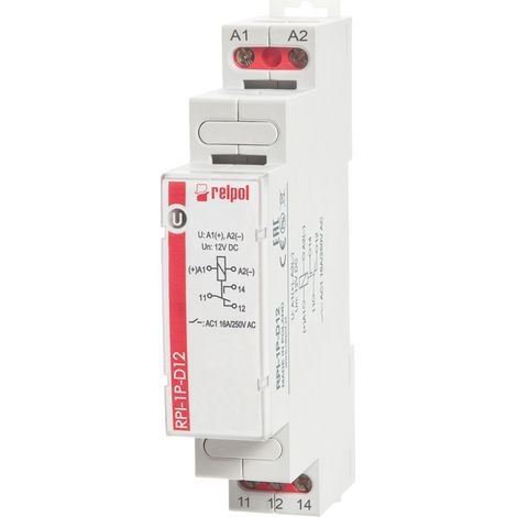 Relè elettromagnetico 1P 16A 12V DC AgSnO2 RPI-1P-D12 863355