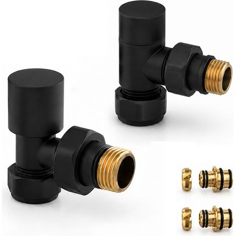 Kit valvola e detentore raccordo multistrato diam 16 nero opaco