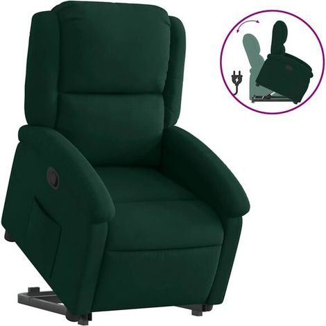 Fauteuil lounge en velours vert foncé (1/5)