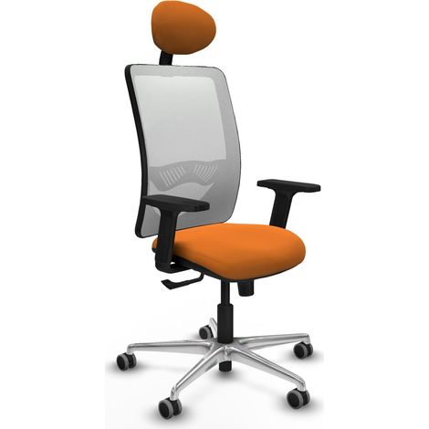 Chaise ergonomique piqueras y crespo Zulema blanc maille et cuir (1/2)