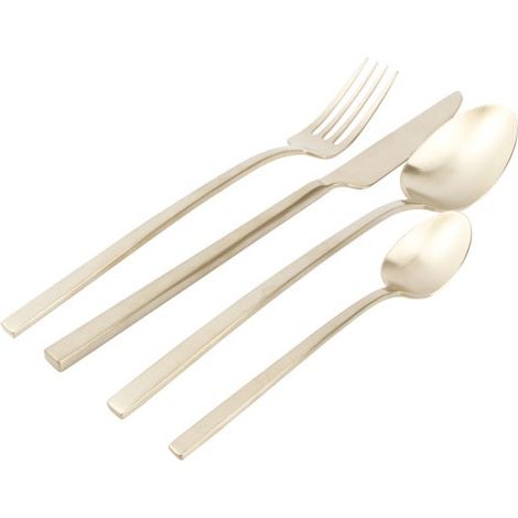 Terno Set De Couverts 16 Piãˆces Mat Or - Fine Dining Living