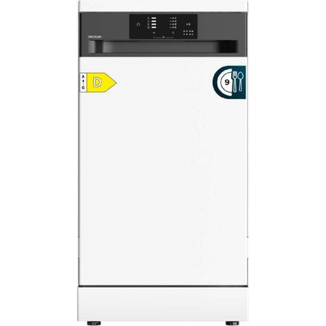 Cecotec Lave-vaisselle Pose Libre 45 cm Bolero Aguazero 4350. 9 Couverts, 4 Programmes, Classe D, Moteur Inverter Plus Duo