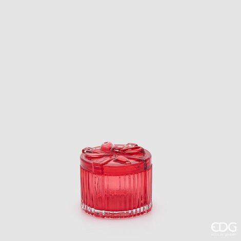 Contenitore Decorativo Pacco Regalo Rotondo Rosso EDG