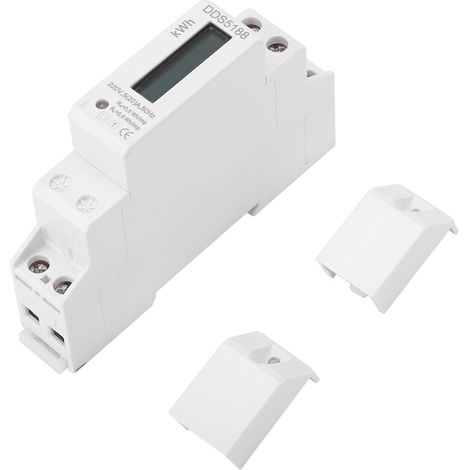Compteur d'énergie électronique 5-20 A, monophasé, 220 V, LCD numérique, montage sur rail DIN