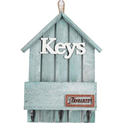 Boîte à clés murale en bois (verte) - Online Store (1/5)