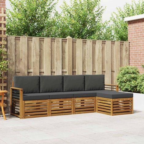 Sofagarnituren 5 pcs Natur und Anthrazit Massivholz Akazie (1/5)