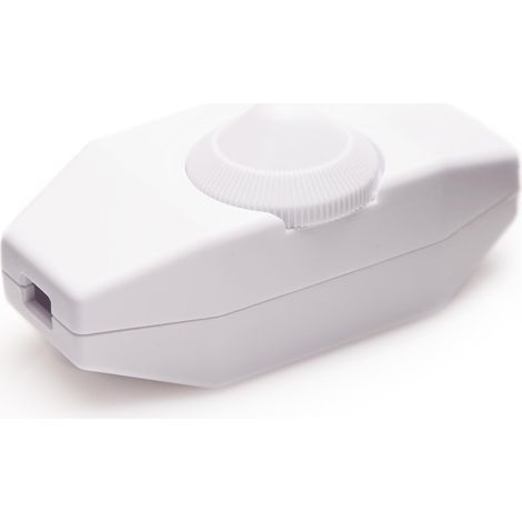 Variateur de Lumière, interrupteur rotatif avec cable 220-230V blanc, poussoir pour LED à intensité variable (1/5)