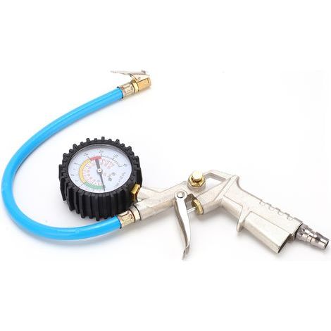 Reifenentlüfter mit Manometer, 0220 PSI 16 Bar, universeller Luftanschluss für Autos, LKWs und Motorräder (1/5)