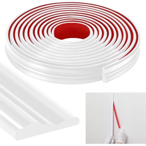 Moulures Décoratives Autocollantes 6,1 m x 40 mm, Moulure Murale et Cimaise en TPE, Décoration Murale pour Murs, Armoires, Portes, Cadres Photo (1/5)