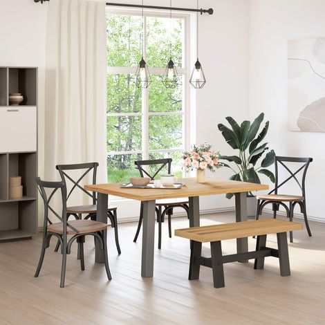 Banca de Comedor NOAIN 120 x 41 x 45 cm Pino macizo Natural (1/5)