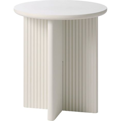 Table d'appoint ronde en bois ø50cm - Grège - Jura (1/3)