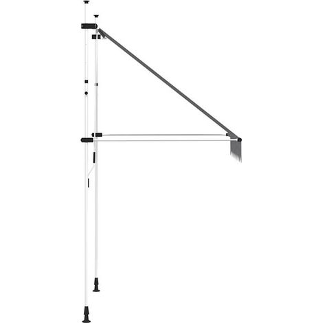 Auvent rétractable manuel 150 cm à rayures bleues et blanches – Protection solaire élégante pour terrasse et jardin, extérieur anti-UV (1/5)