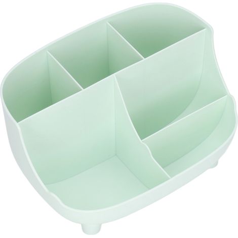 Boîte de rangement de bureau, organiseur de bureau multifonctionnel à 6 compartiments, adapté à une utilisation à domicile ou au bureau.