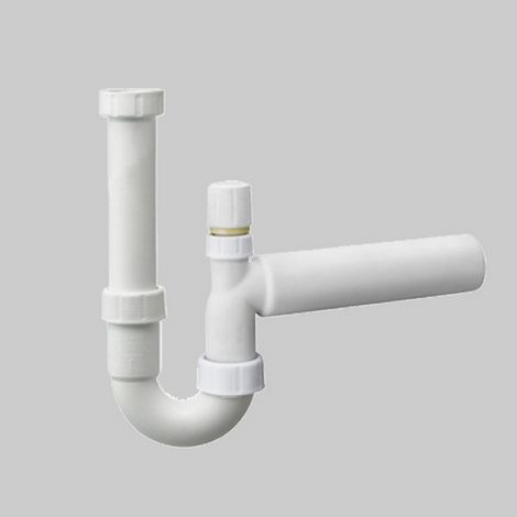 Siphon en PP pour tuyau Haas 1 1/2" DN40 avec aérateur de tuyau