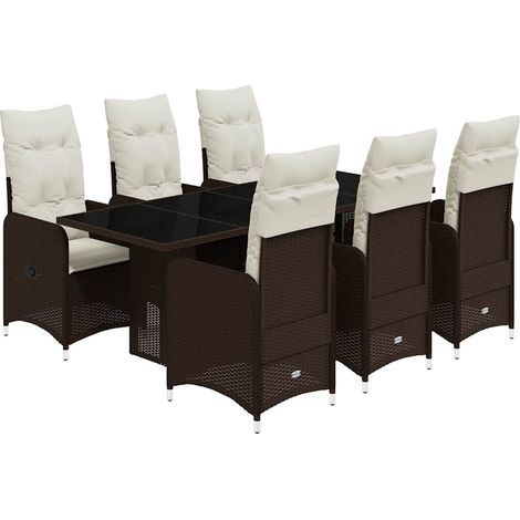 Maison Exclusive - Set de mesa y sillas jardín 7 pzas con cojines (1/5)