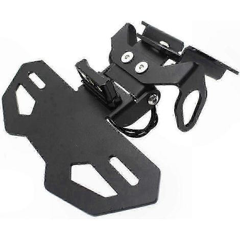 Support de plaque d'immatriculation universel pour moto avec cadre LED, compatible avec l'intégration d'un support de plaque arrière. (1/5)