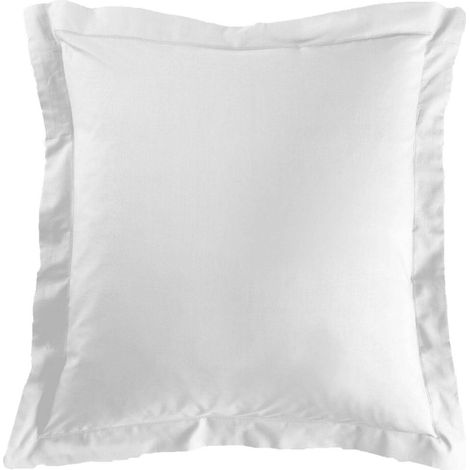 Douceur D'Intérieur – Taie d'oreiller unie 63x63 cm en pur coton – Point bourdon ton sur ton – Tissage serré 57 fils/cm2 pour confort durable