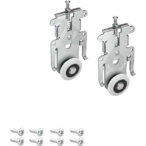 Cyclingcolors – Chariot inférieur pour porte coulissante 18mm – Système Blue V – À visser avec vis incluses – Rail de guidage bas pour meuble