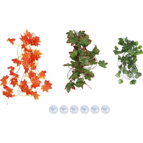 Lot de 3 Plantes Artificielles Retombantes Réalistes en Plastique Écologique Décoration Intérieure pour Bureau Salle de Bain (1/4)