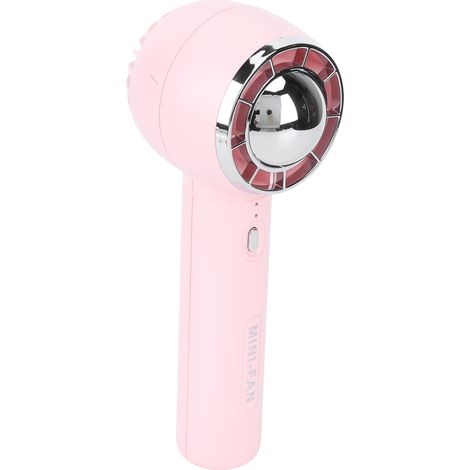 Ventilateur portable 3 vitesses, chargement USB, vent puissant, léger, batterie 1200 mAh, rose, idéal pour le bureau et les voyages. (1/5)