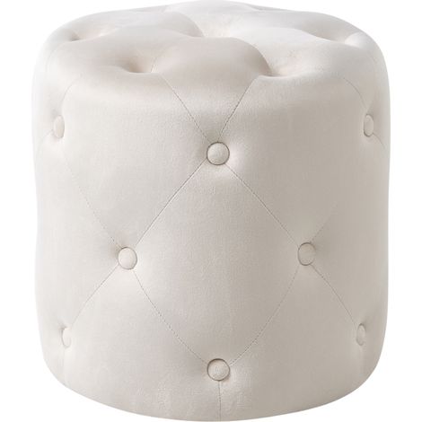 Moderno puf decorativo redondo acolchado reposapiés de sala de estar beige Corolla