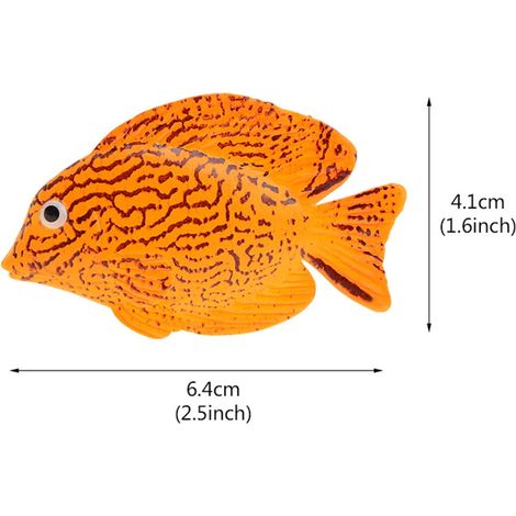 Poisson En Plastique Pour Aquarium - Poisson Clown Faux Nageant - Fixation Par Ventouse Et Fil Invisible - Convient Eau Douce Et Eau Salée - 6,4 x 2 x 4,1 cm - 1 Pièce (1/4)