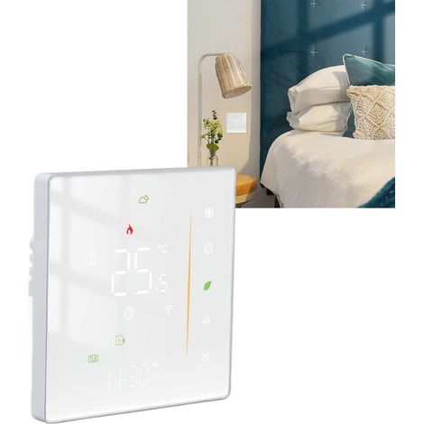 Thermostat domestique, interrupteur thermostatique intelligent WiFi avec motif graffiti, régulateur de température programmable, interrupteur de contrôle de température, contrôle un-à-plusieurs, 95-24 (1/5)