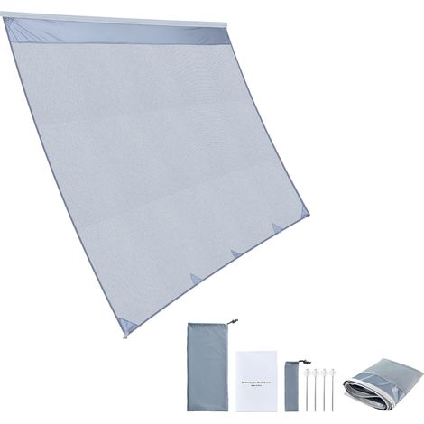 Mophorn Sonnenschutz (2 x 3,3 m) für Markisen (3,5 m), Vorderwand aus Polyester-Netzgewebe, doppelt genähter und atmungsaktiver Sichtschutz für Wohnmobil, Camping und Wohnwagen