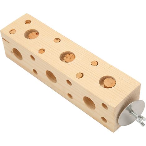 Blocs de bois à mâcher pour oiseaux, puzzles pour perroquets, jouets d'entraînement à la recherche de nourriture, jouets de dentition en bois à déchiqueter et à mâcher, type long (1/5)