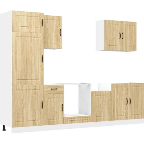 Ensemble d'armoires de cuisine Meuble de cuisine 7 pcs Kalmar bois d'ingénierie (1/5)