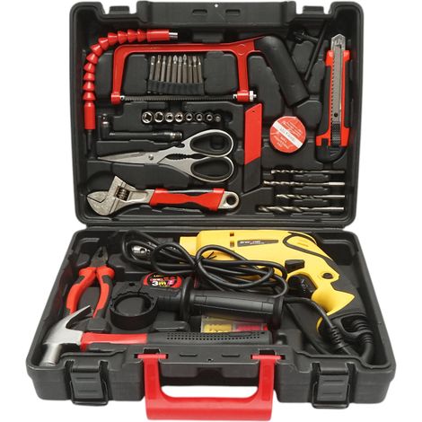 Kit trapano a percussione 600W, 220V, mandrino da 13 mm, velocità 3300 giri/min con 47 pezzi di utensili e attrezzi Breckner Germany