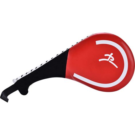 Paire de cibles de frappe pour boxe, taekwondo, karaté - coussin d'entraînement en mousse PU souple rouge (coups de pied hauts/bas, poinçons) (1/5)