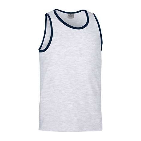 Camiseta sin mangas de corte clásico VALENTO Atletic S Gris vigore / Azul marino