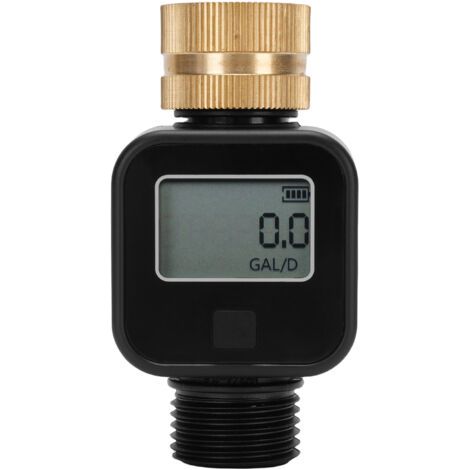 Rosvola Moniteur de minuterie de Valve d'eau, débitmètre de tuyau d'arrosage, connecteur de Rotation à 360 degrés pour intérieur et extérieur, en laiton pour utilisation. (1/5)