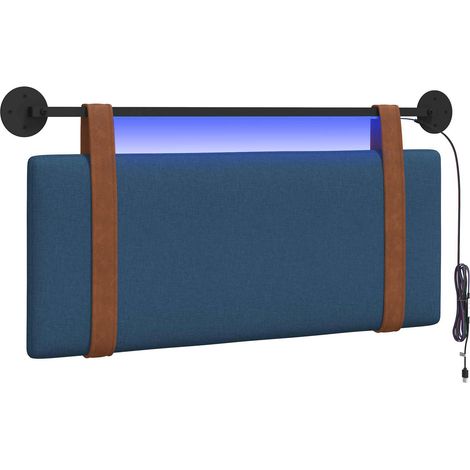 Testiera Testata del letto sospesa Con luce LED Blu PU Antico (1/5)