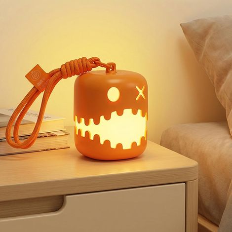 Veilleuse LED pour enfants lampe de décoration d'Halloween recharge USB lumière chaude 3000K+RGB lampe citrouille d'Halloween portable, batterie 1200mAh lampe de chevet pour chambre d'enfant (1/5)