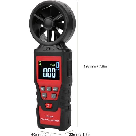 Das Anemometer der Serie HT625 ist ein Handanemometer, das Windgeschwindigkeit und Luftvolumen messen kann. (1/5)