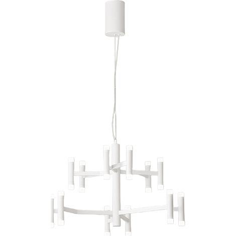 Suspension Led 68W Blanc Mat 3000K Dimmable - Design Moderne En Métal Et Acrylique Satiné Pour Intérieurs Minimalistes - Luminaire Par Perenz (1/3)