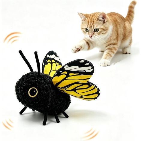 Jouets pour animaux - Jouet pour chat - Motif papillon mignon - Jouet interactif pour chat - Jouet intelligent pour chat - Rechargeable - Convient aux chats et aux chiens de petite et moyenne taille - (1/5)