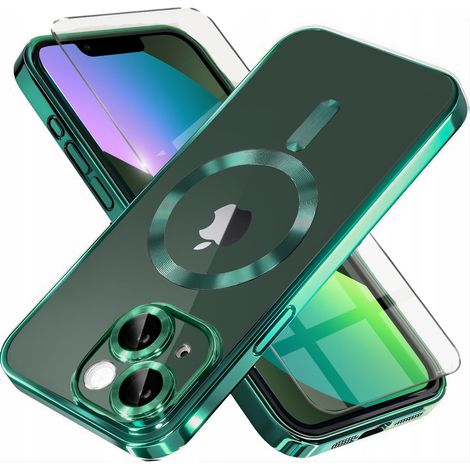 Custodia per iPhone 13, Electro MagSafe, verde + pellicola protettiva per lo schermo (1/5)