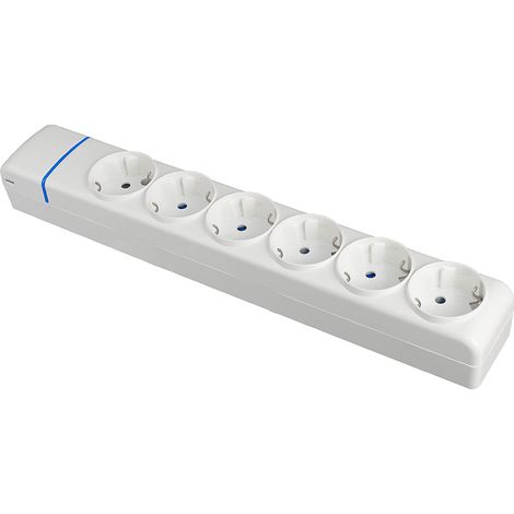 Base múltiple de 6 tomas 2p+t, 16 a 250 v, sin cable (1/3)