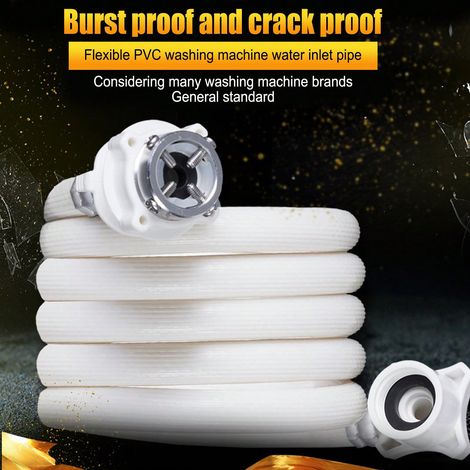 Burst Proof PVC Water Inlet Hose for Washing Machines - 2m (6.6ft) with Metal Connector for Automatic Washers (1/5)