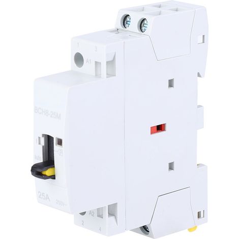 Contacteur modulaire domestique 2P25A pour courant alternatif avec fonction de commande manuelle 230 V 50/60 Hz (1 NO 1 NF) (1/5)