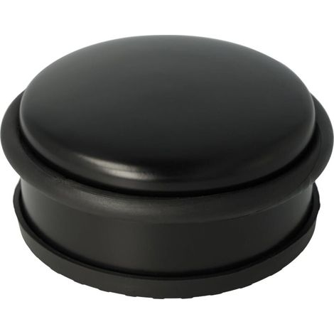 Door stop made of black stainless steel, Round, weighing 1.2 kg, ⌀ 10 cm, height 4 cm, E-19002 00 (1/5)
