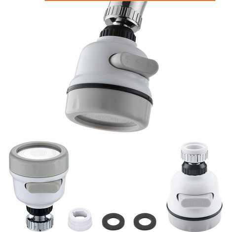 Economie D'Eau Embout De Filtre,2 Pack Robinet Universel Extension Cuisine Mobile Robinet Tête Ajustable Aérateur de Robinet 360 Robinet Mousseur Robinet Economie d'Eau (1/5)