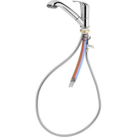 Mischbatterie mit ausziehbarer brause keramik chrom 33 mm